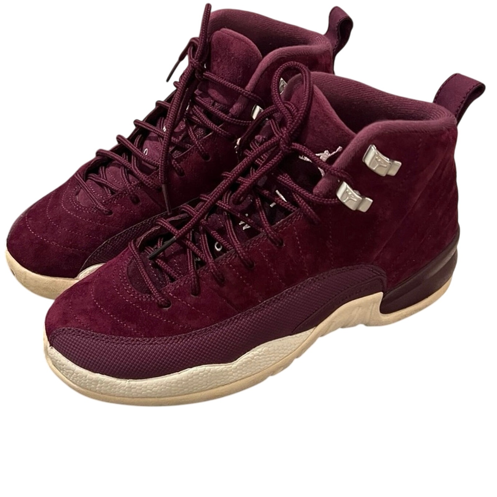 Air Jordan 12 Retro Bg “Bordeaux” Youth 6.5y Burgundy Suede Sneaker